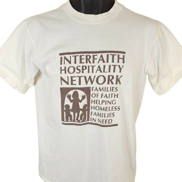 Vintage Interfaith Hospitality Network T Shirt Mens Size Small 90s Made In USA - Picture 1 of 6